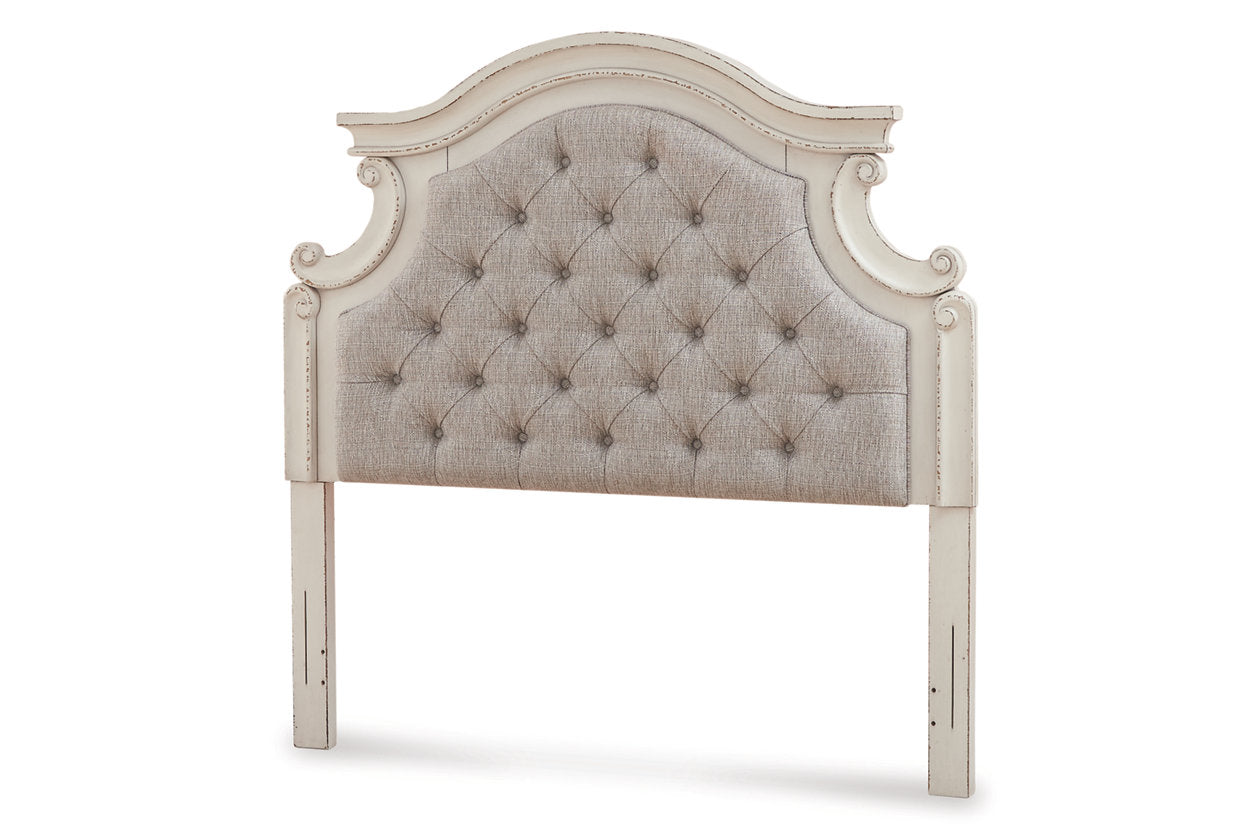 Realyn Chipped White Full Upholstered Panel Headboard - B743-87 - Bien Home Furniture &amp; Electronics