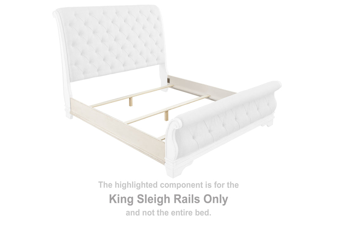 Realyn Chipped White King Sleigh Rails - B743-99 - Bien Home Furniture &amp; Electronics