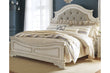 Realyn Chipped White King Upholstered Panel Bed - SET | B743-56 | B743-58 | B743-97 - Bien Home Furniture & Electronics