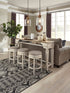 Realyn Chipped White Long Counter Height Set w/ Stools - SET | D743-52 | D743-024(3) - Bien Home Furniture & Electronics