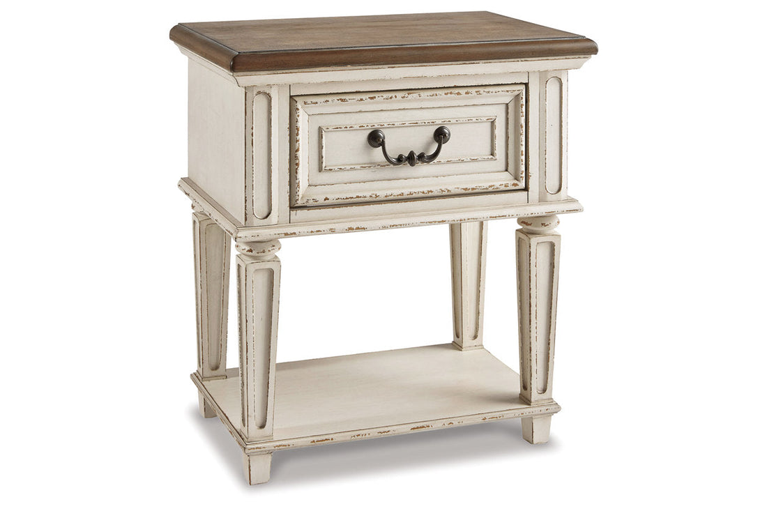 Realyn Chipped White Nightstand - B743-91 - Bien Home Furniture &amp; Electronics