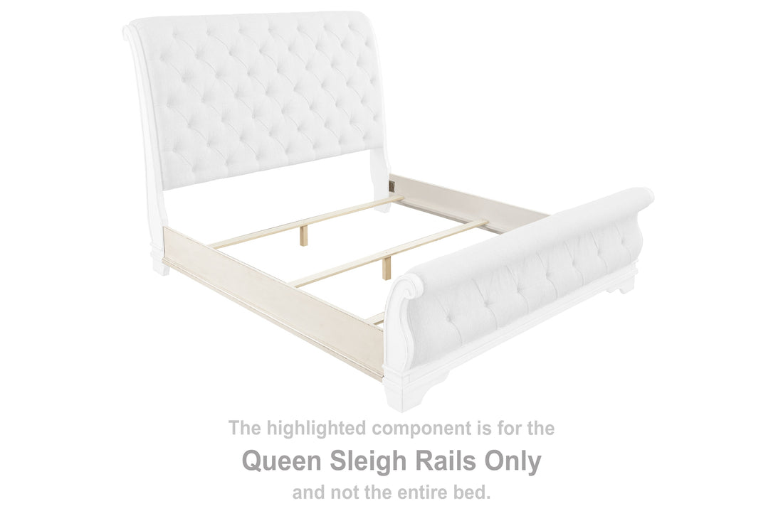 Realyn Chipped White Queen Sleigh Rails - B743-98 - Bien Home Furniture &amp; Electronics