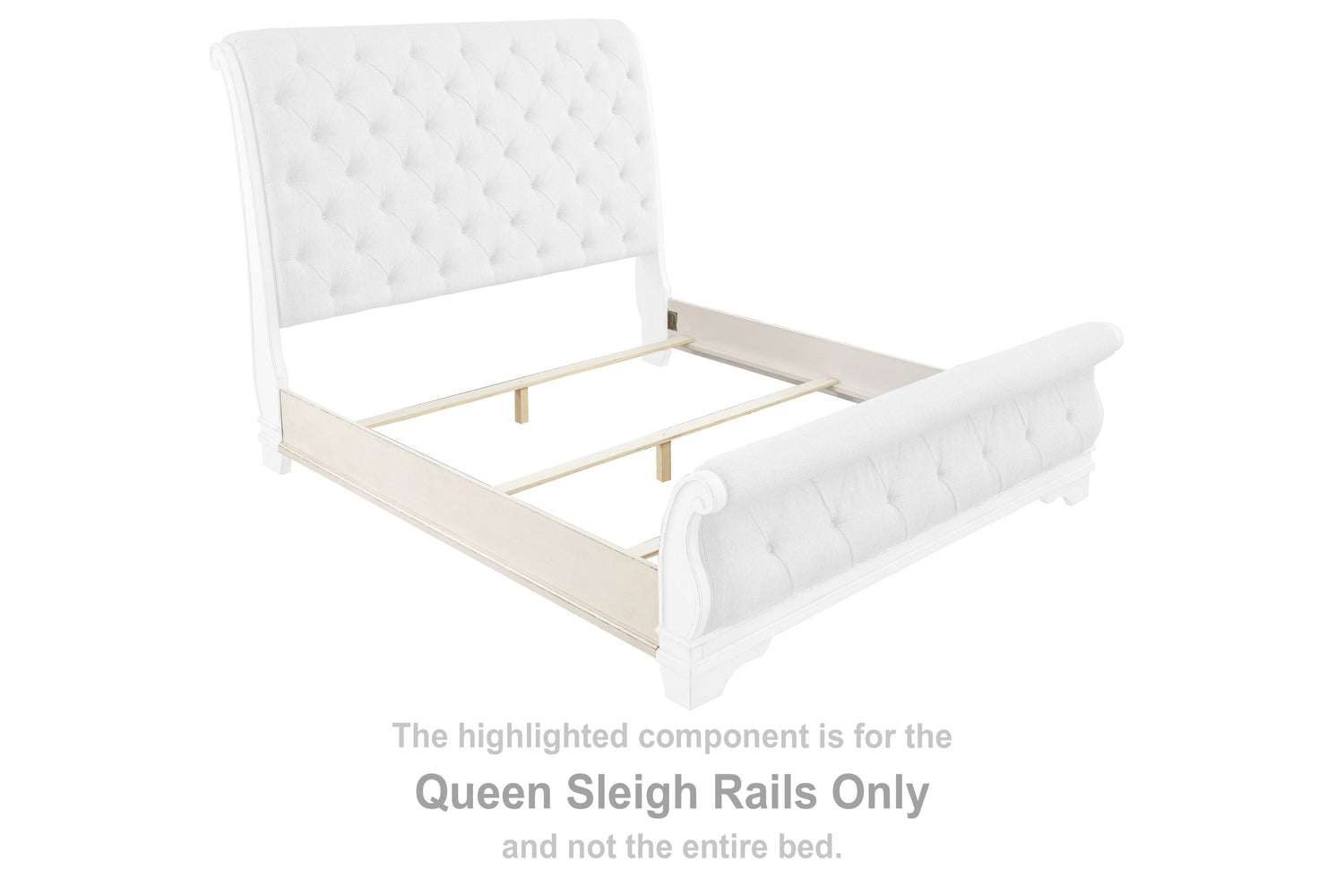 Realyn Chipped White Queen Sleigh Rails - B743-98 - Bien Home Furniture &amp; Electronics