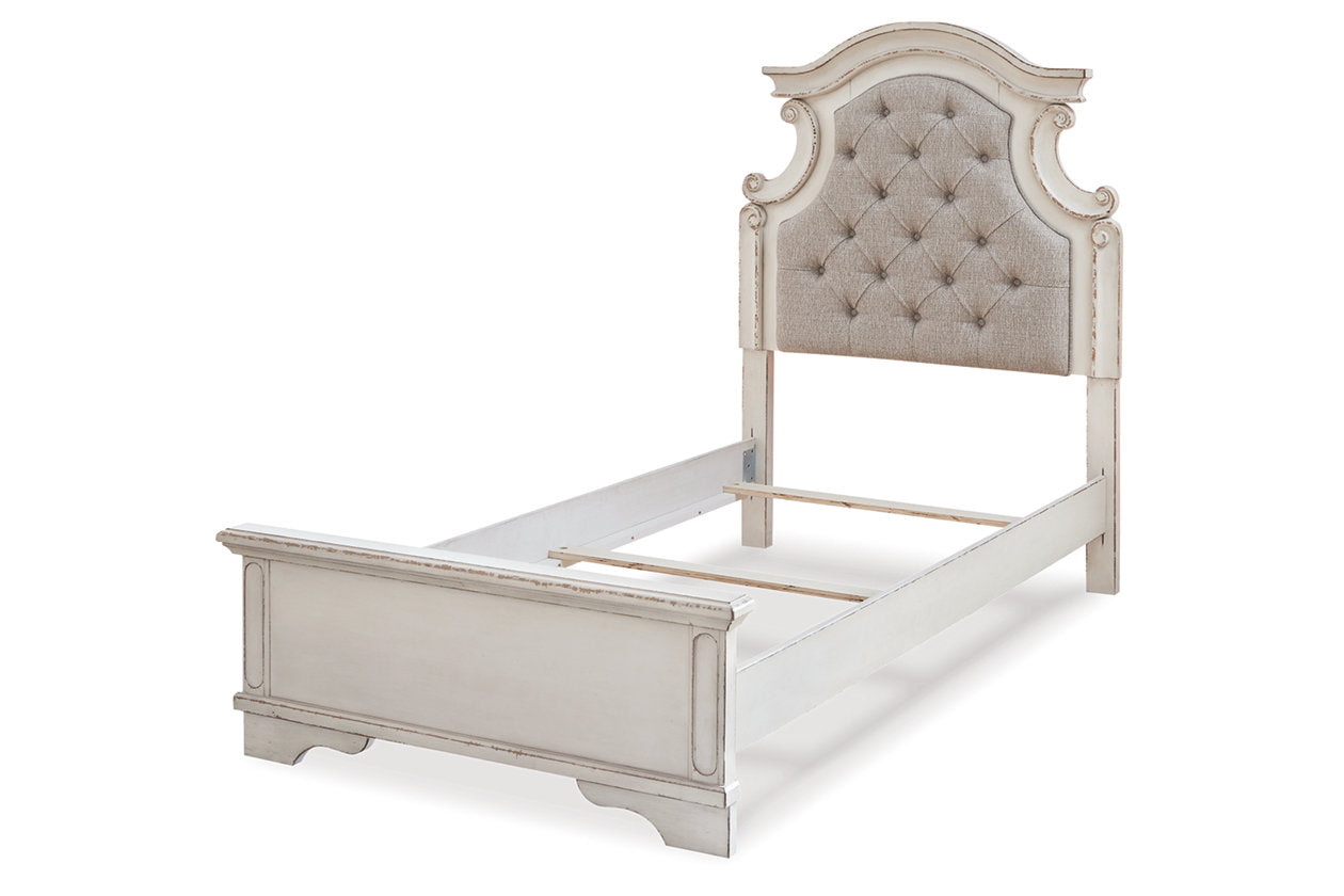 Realyn Chipped White Twin Panel Bed - SET | B743-52 | B743-53 | B743-83 - Bien Home Furniture &amp; Electronics