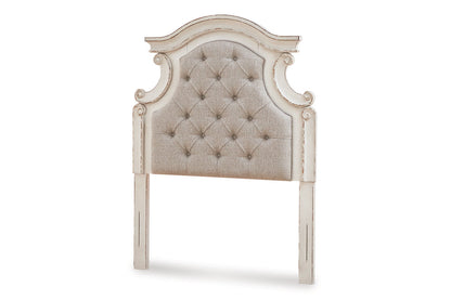 Realyn Chipped White Twin Upholstered Panel Headboard - B743-53 - Bien Home Furniture &amp; Electronics