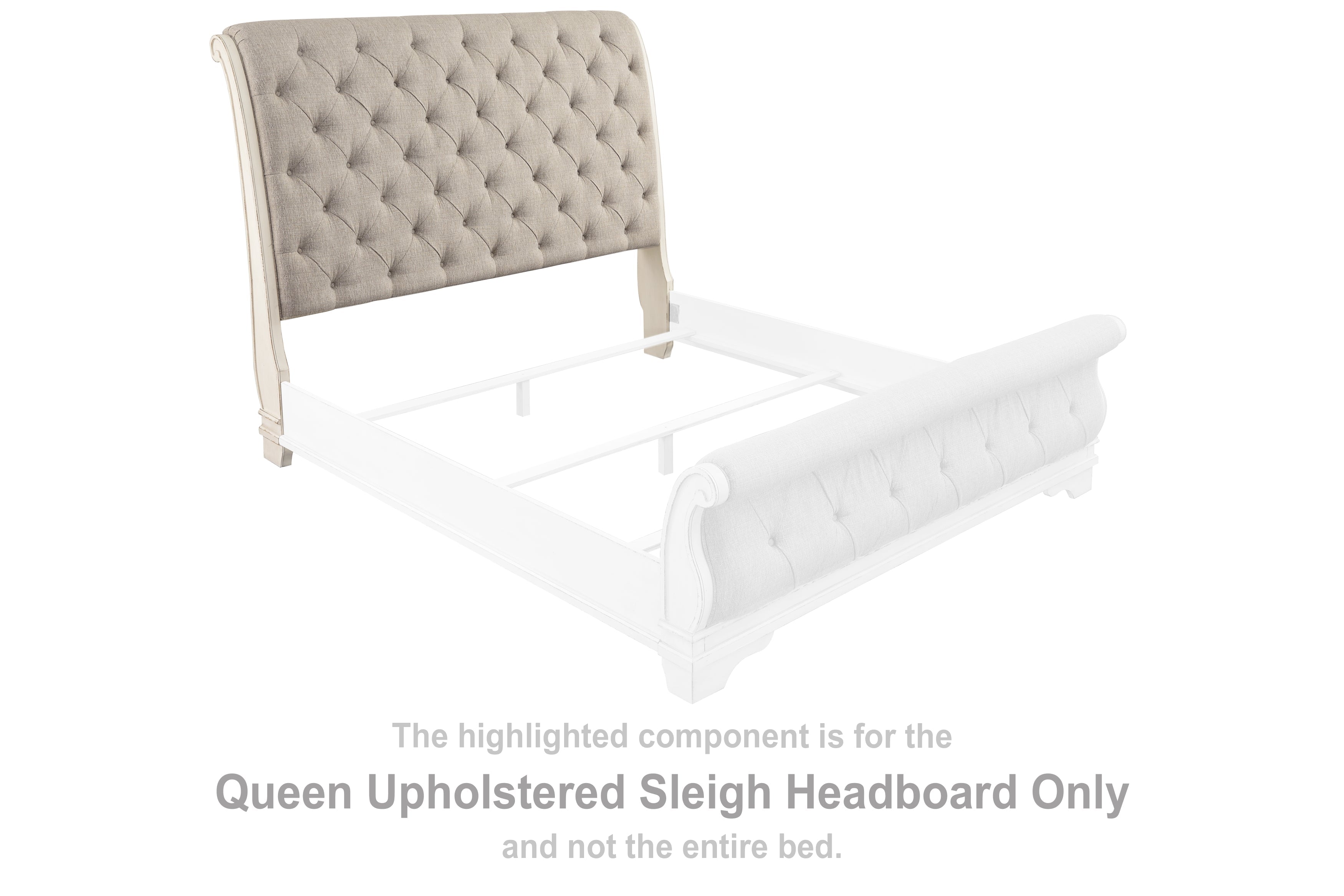 Realyn Two-tone Queen Upholstered Sleigh Headboard - B743-77 - Bien Home Furniture &amp; Electronics