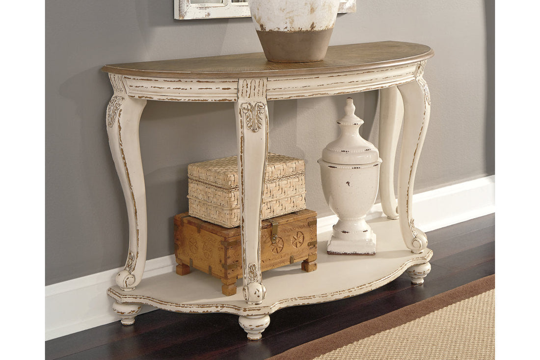 Realyn White/Brown Sofa Table - T743-4 - Bien Home Furniture & Electronics