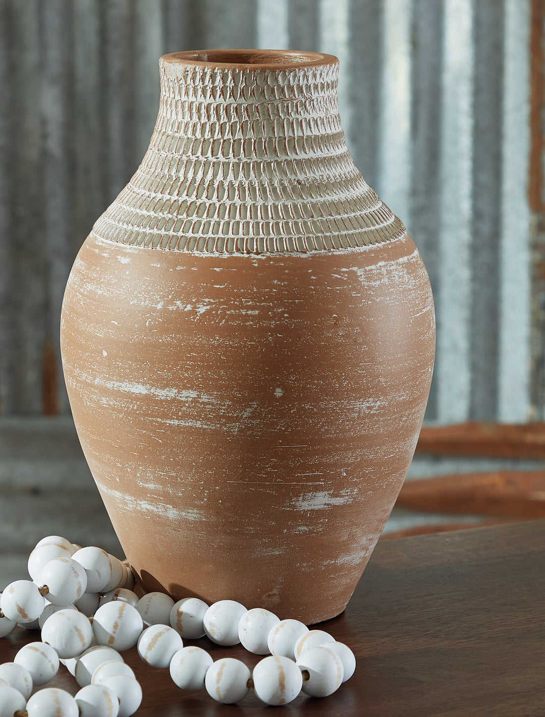 Reclove Distressed White Vase - A2000642 - Bien Home Furniture &amp; Electronics