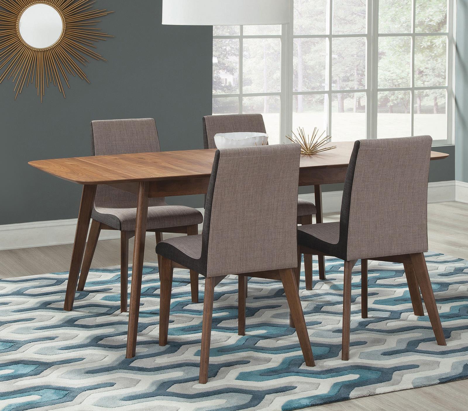 Redbridge 5-Piece Dining Room Set Natural Walnut/Gray - 106591-S5 - Bien Home Furniture &amp; Electronics