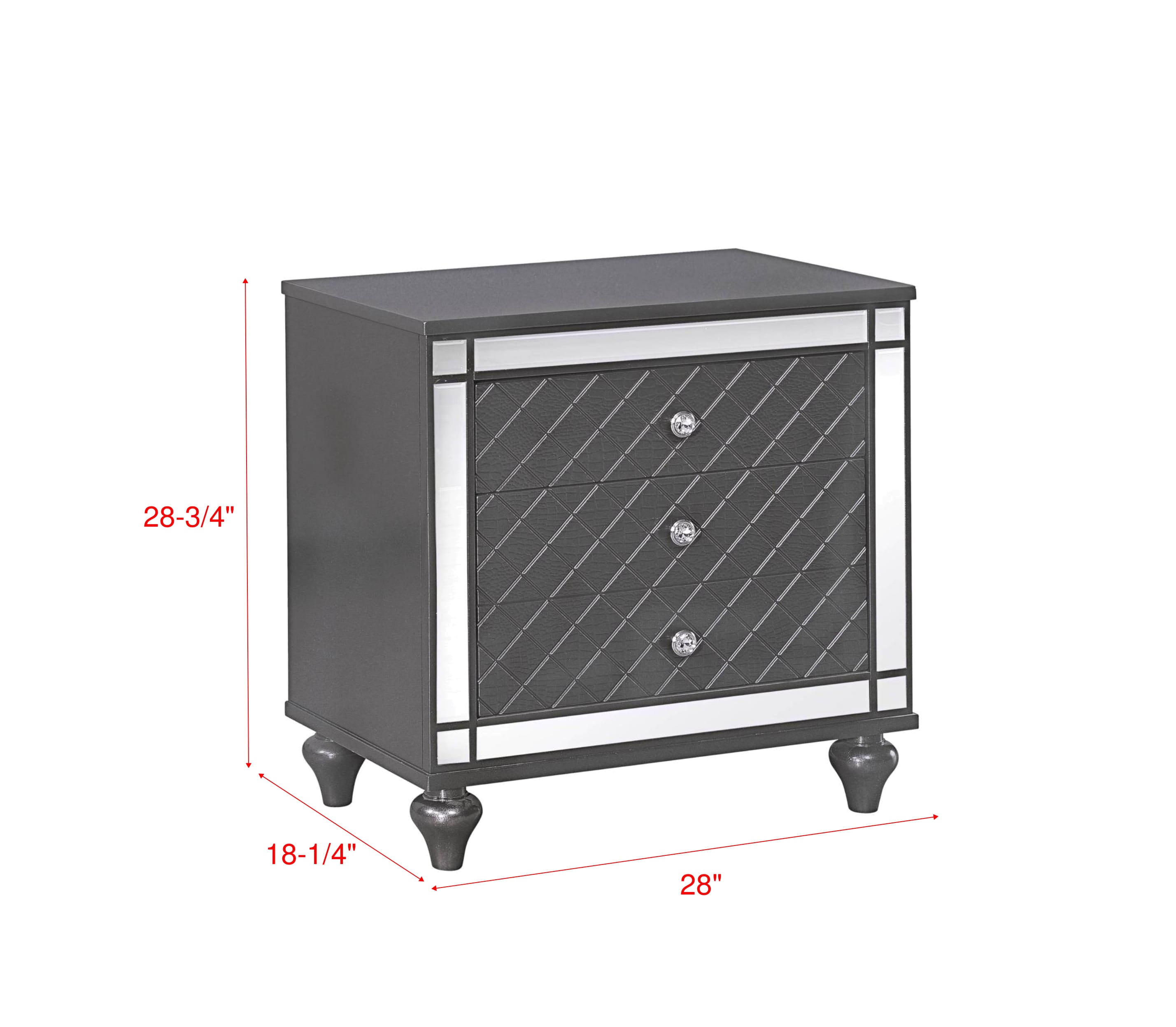 Refino Gray LED Upholstered Panel Bedroom Set - SET | B1670-K-HB | B1670-K-FB | B1670-KQ-RAIL | B1670-1 | B1670-11 | B1670-2 | B1670-4 - Bien Home Furniture &amp; Electronics