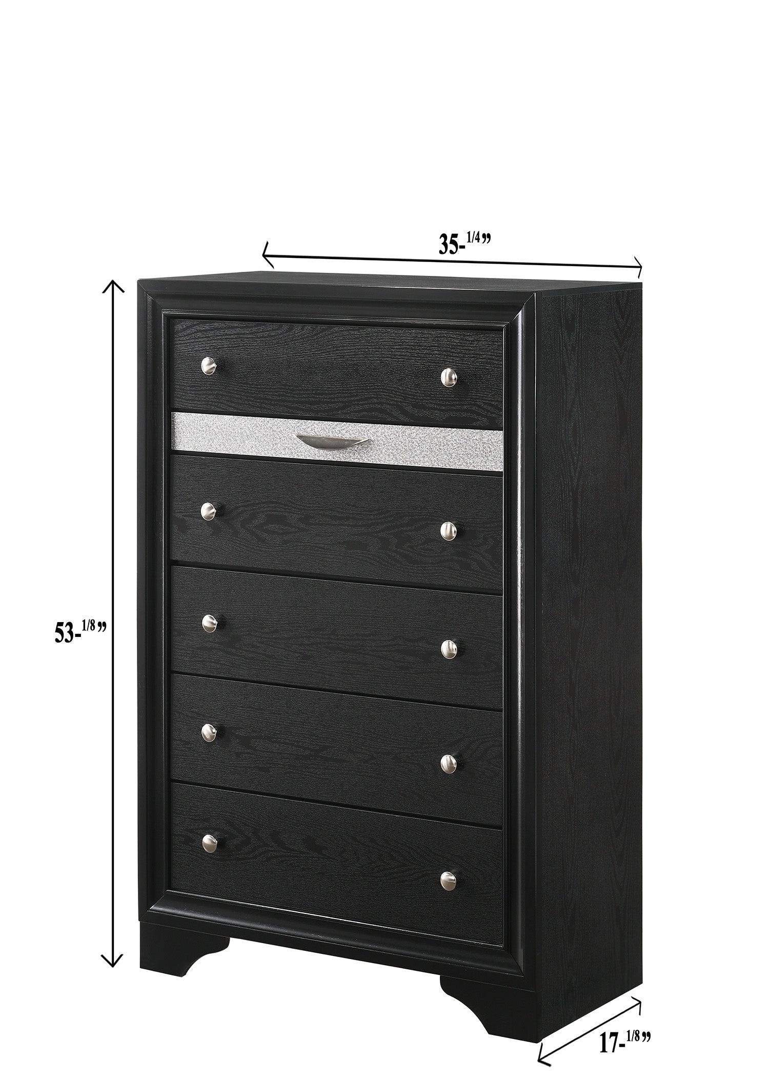 Regata Black/Silver Chest - B4670-4 - Bien Home Furniture &amp; Electronics