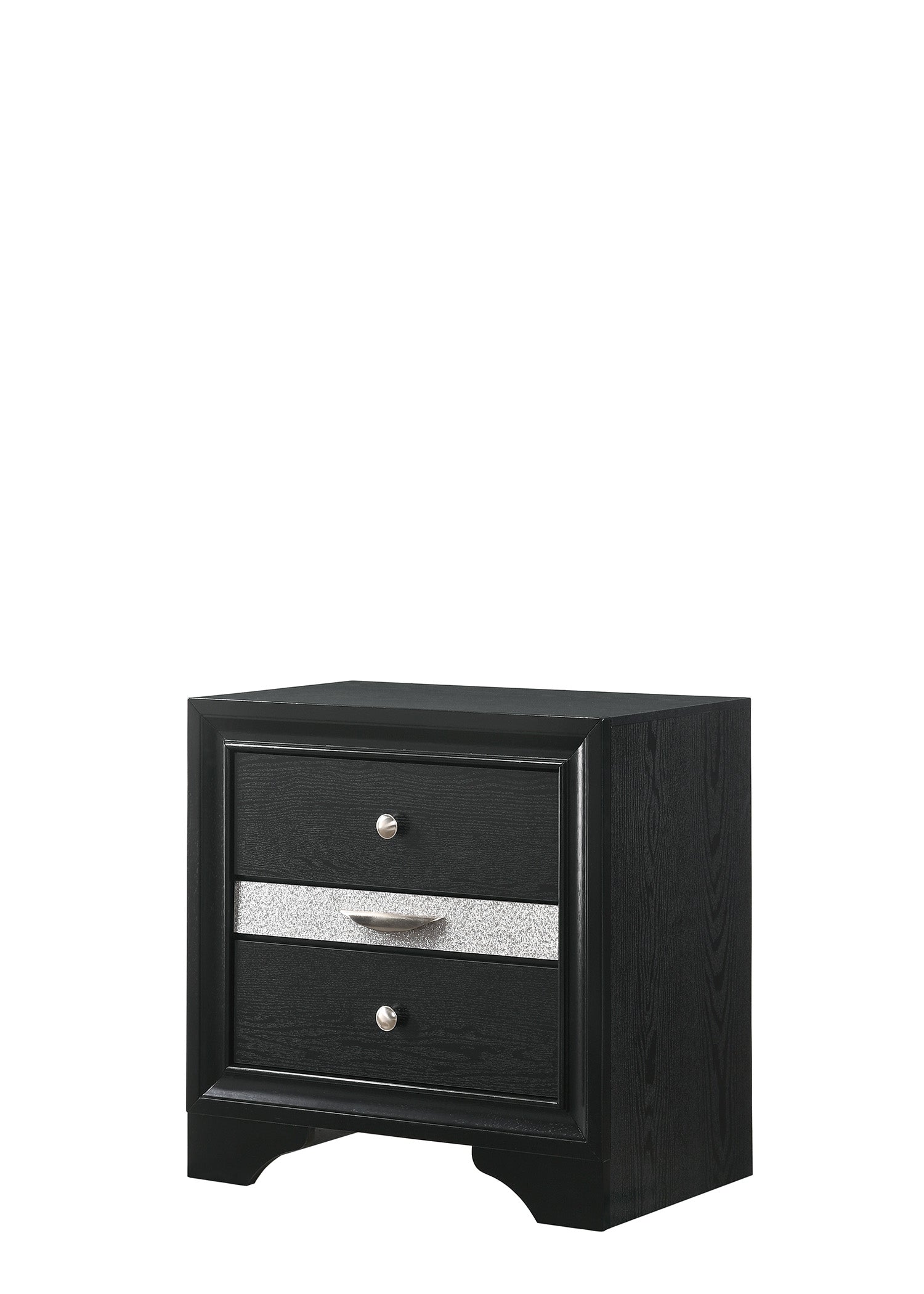 Regata Black/Silver Nightstand - B4670-2 - Bien Home Furniture &amp; Electronics