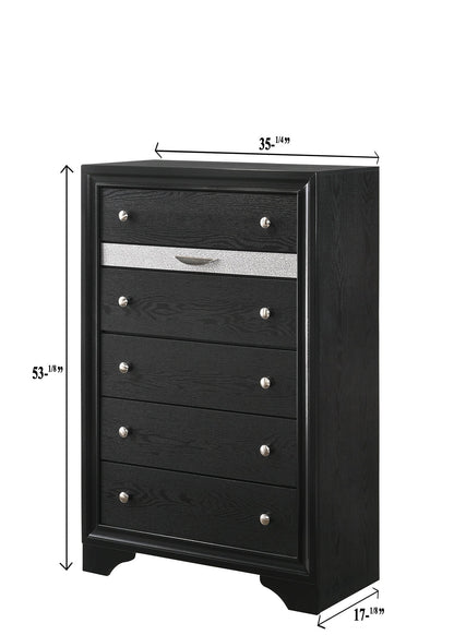 Regata Black/Silver Storage Platform Bedroom Set - SET | B4670-K-HBFB | B4670-K-RAIL | B4670-KQ-DRW | B4670-2 | B4670-4 - Bien Home Furniture &amp; Electronics