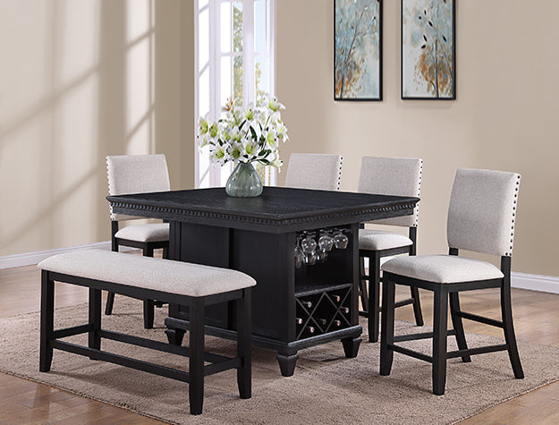 Regent Cntr Ht Chair Charcoal Black, Set of 2 - 2772CL-S-24 - Bien Home Furniture &amp; Electronics
