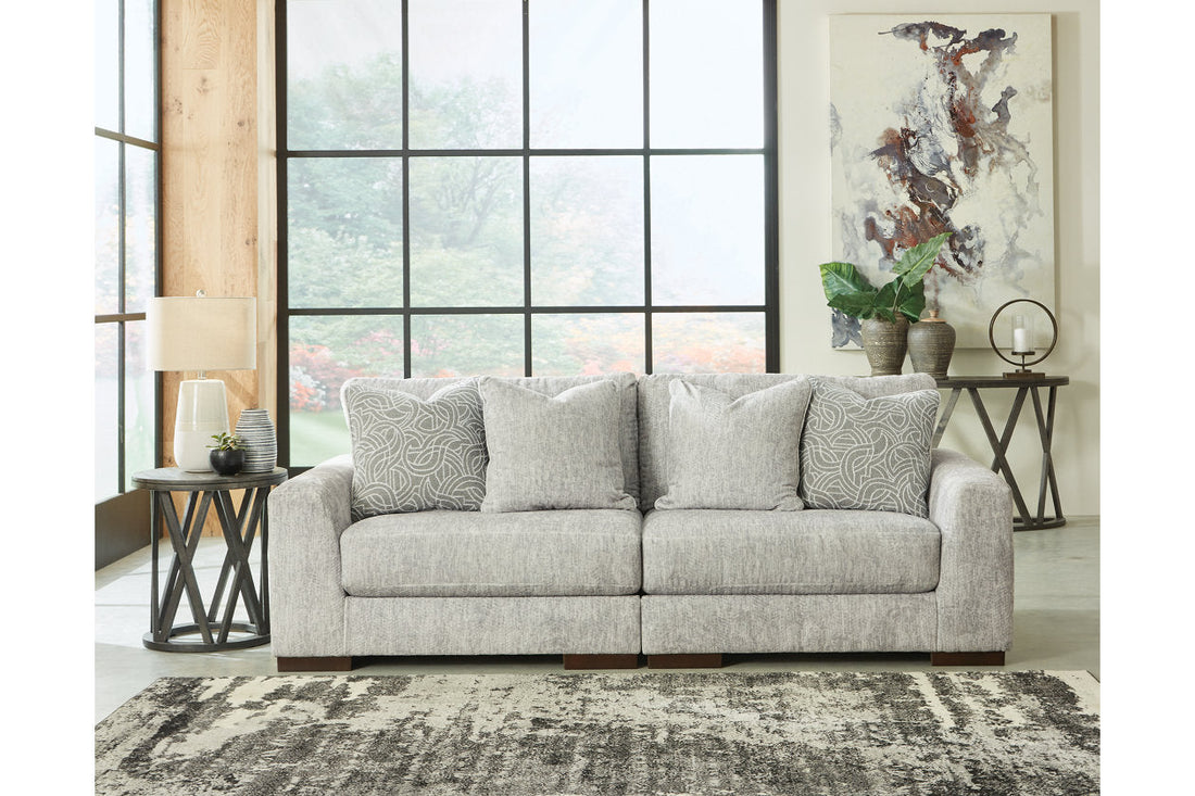 Regent Park Pewter 2-Piece Loveseat - SET | 1440464 | 1440465 - Bien Home Furniture & Electronics