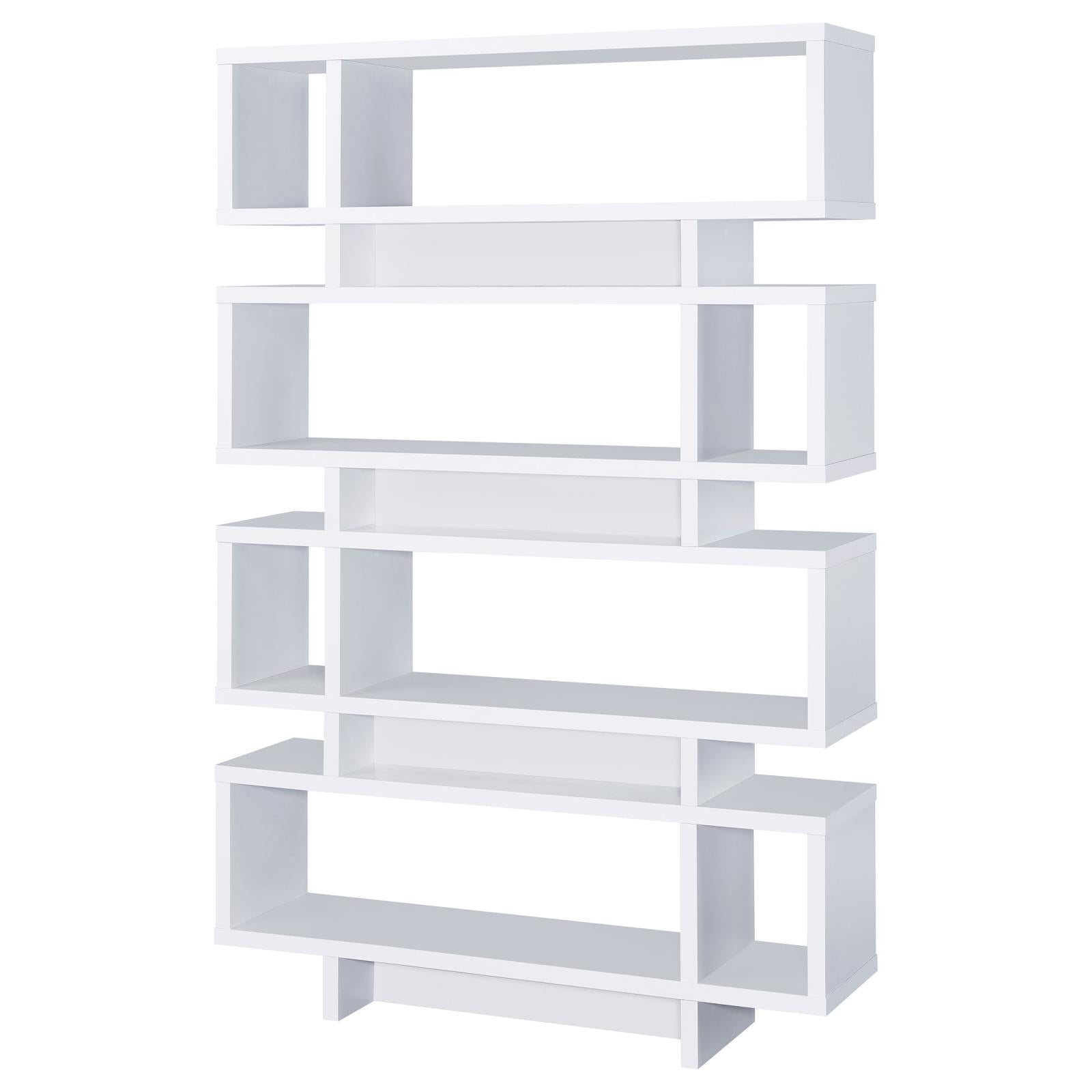 Reid White 4-Tier Open Back Bookcase - 800308 - Bien Home Furniture &amp; Electronics