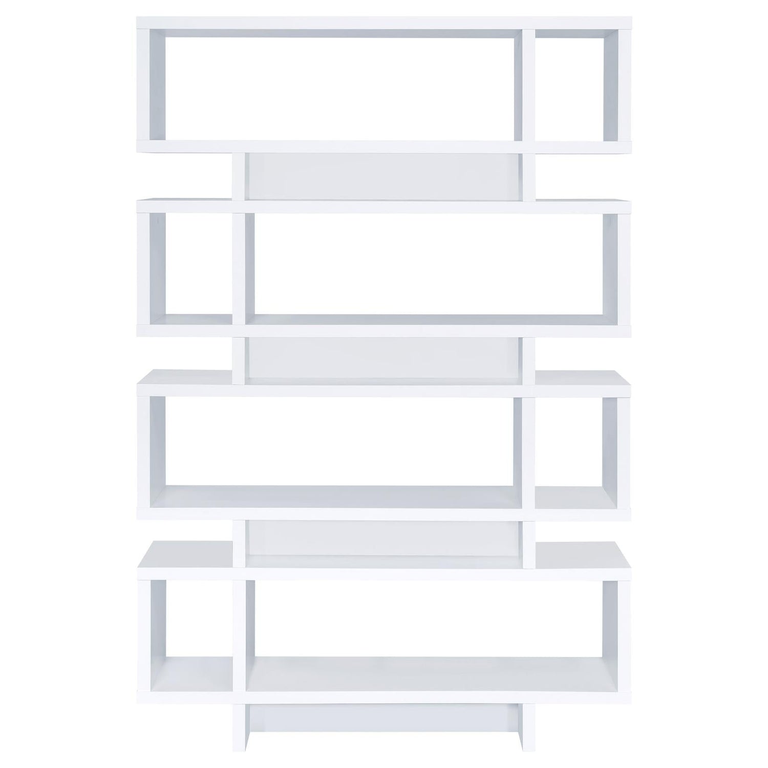 Reid White 4-Tier Open Back Bookcase - 800308 - Bien Home Furniture &amp; Electronics