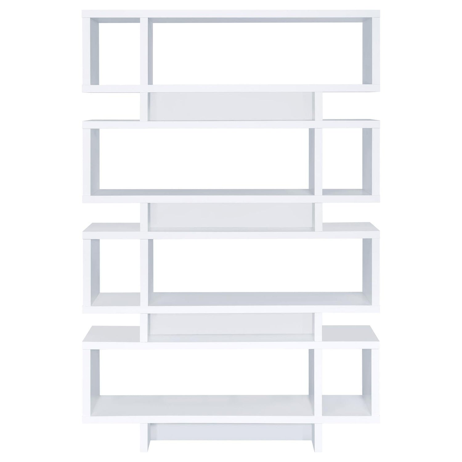 Reid White 4-Tier Open Back Bookcase - 800308 - Bien Home Furniture &amp; Electronics