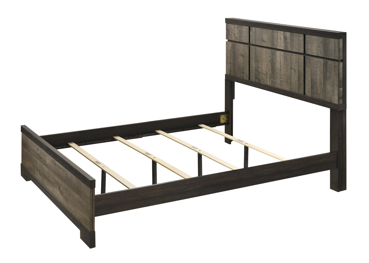 Remington Brown/Gray Panel Bedroom Set - SET | B8160-Q-HBFB | B8160-KQ-RAIL | B8160-2 | B8160-4 - Bien Home Furniture &amp; Electronics