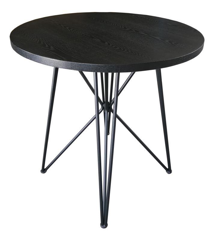 Rennes Black/Gunmetal Round Table - 106348 - Bien Home Furniture &amp; Electronics