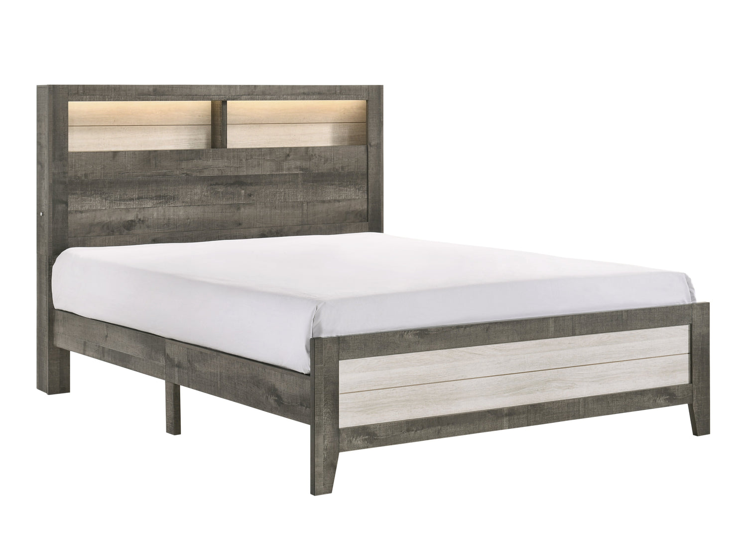 Rhett Brown/Cream King LED Platform Bed - B8170-K-BED - Bien Home Furniture &amp; Electronics