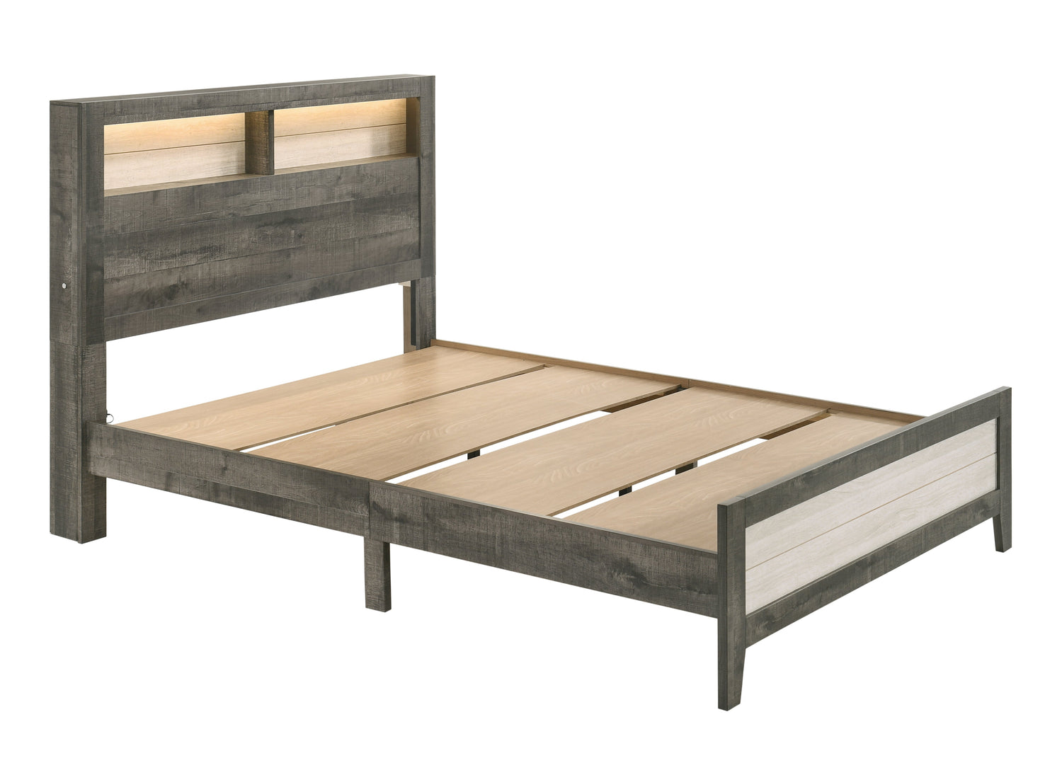 Rhett Brown/Cream King LED Platform Bed - B8170-K-BED - Bien Home Furniture &amp; Electronics