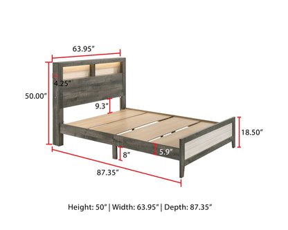 Rhett Brown/Cream LED Platform Bedroom Set - SET | B8170-Q-BED | B8170-2 | B8170-4 - Bien Home Furniture &amp; Electronics