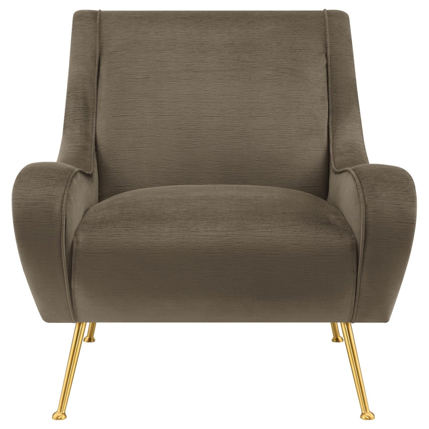 Ricci Upholstered Saddle Arms Accent Chair Truffle and Gold - 903044 - Bien Home Furniture &amp; Electronics