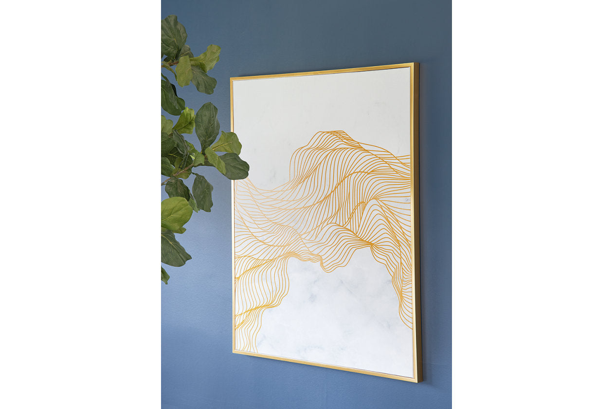 Richburgh White/Gold Finish Wall Art - A8000362 - Bien Home Furniture &amp; Electronics