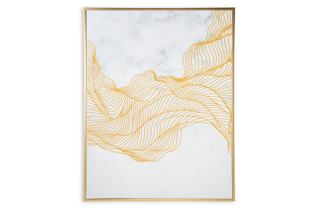 Richburgh White/Gold Finish Wall Art - A8000362 - Bien Home Furniture &amp; Electronics