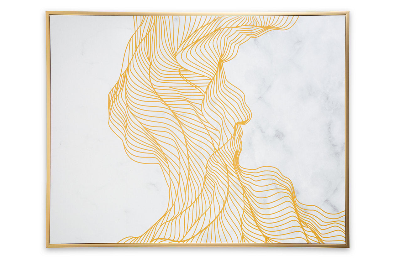 Richburgh White/Gold Finish Wall Art - A8000362 - Bien Home Furniture &amp; Electronics