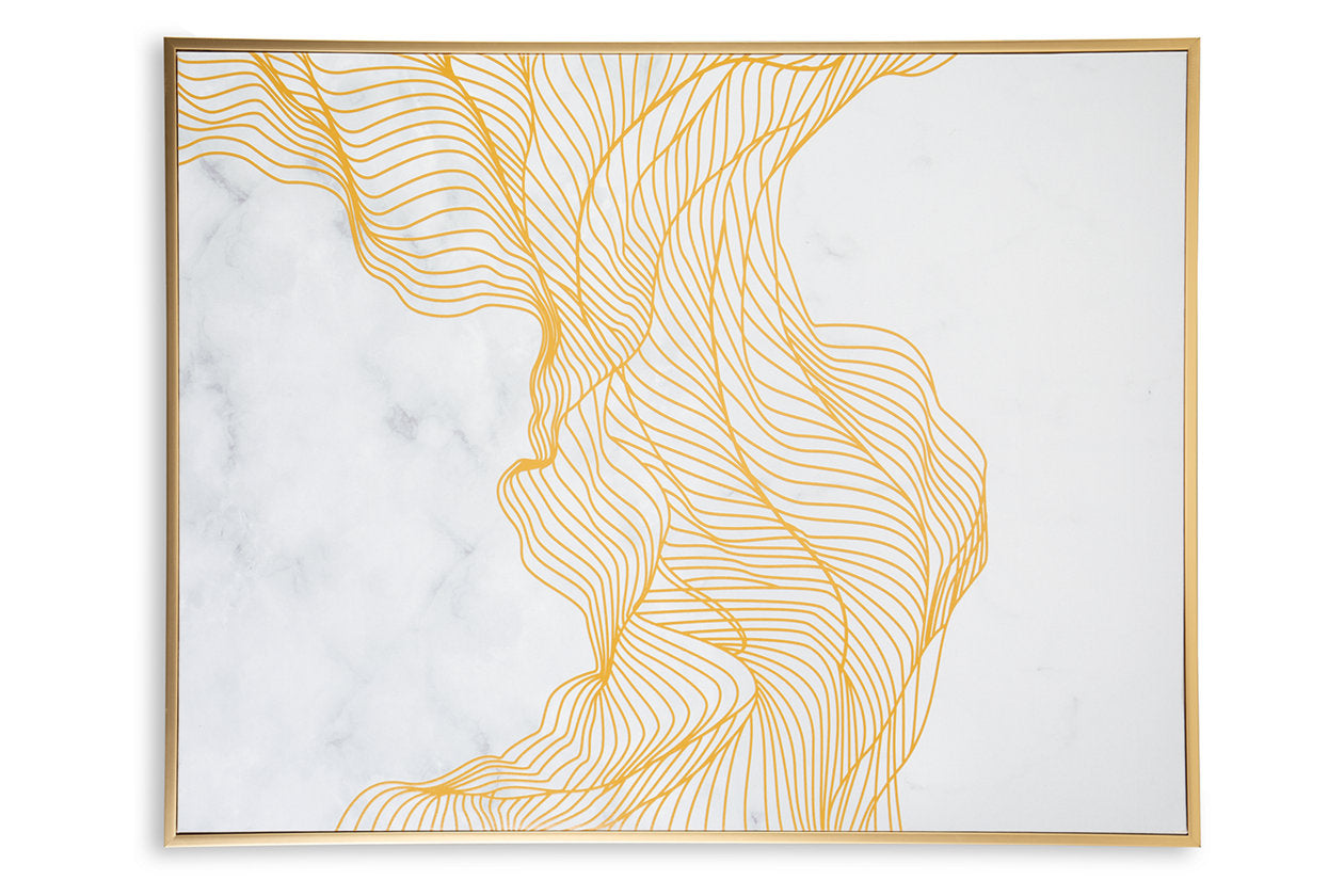 Richburgh White/Gold Finish Wall Art - A8000362 - Bien Home Furniture &amp; Electronics