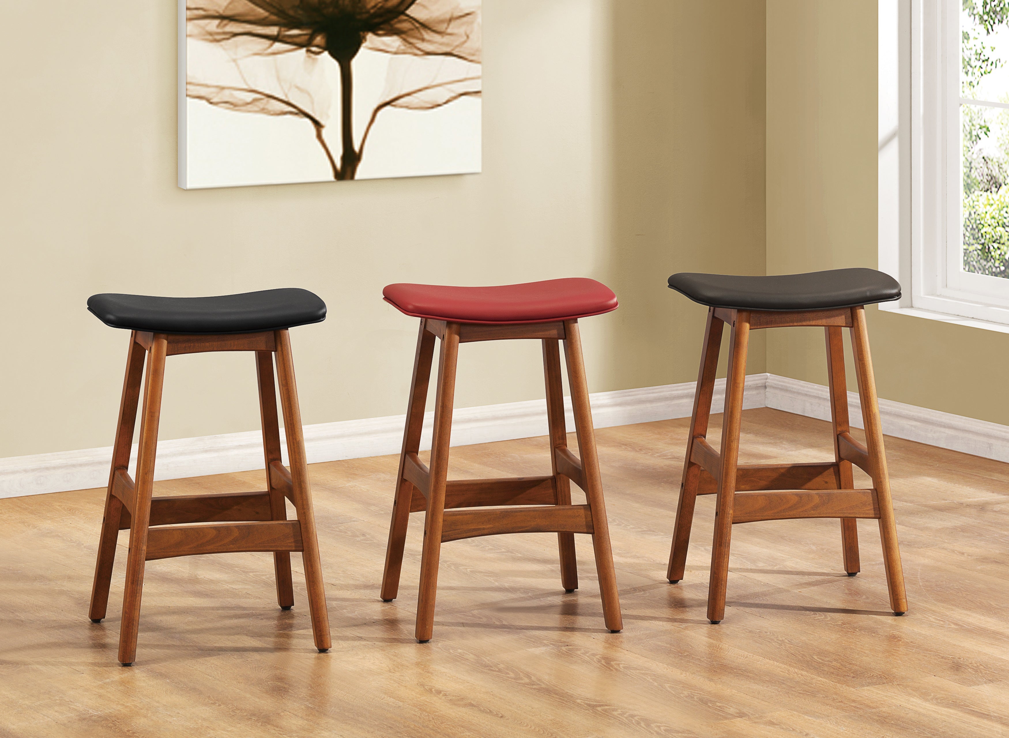 Ride Matt Black Counter Height Stool, Set of 2 - 1188BK-24 - Bien Home Furniture &amp; Electronics