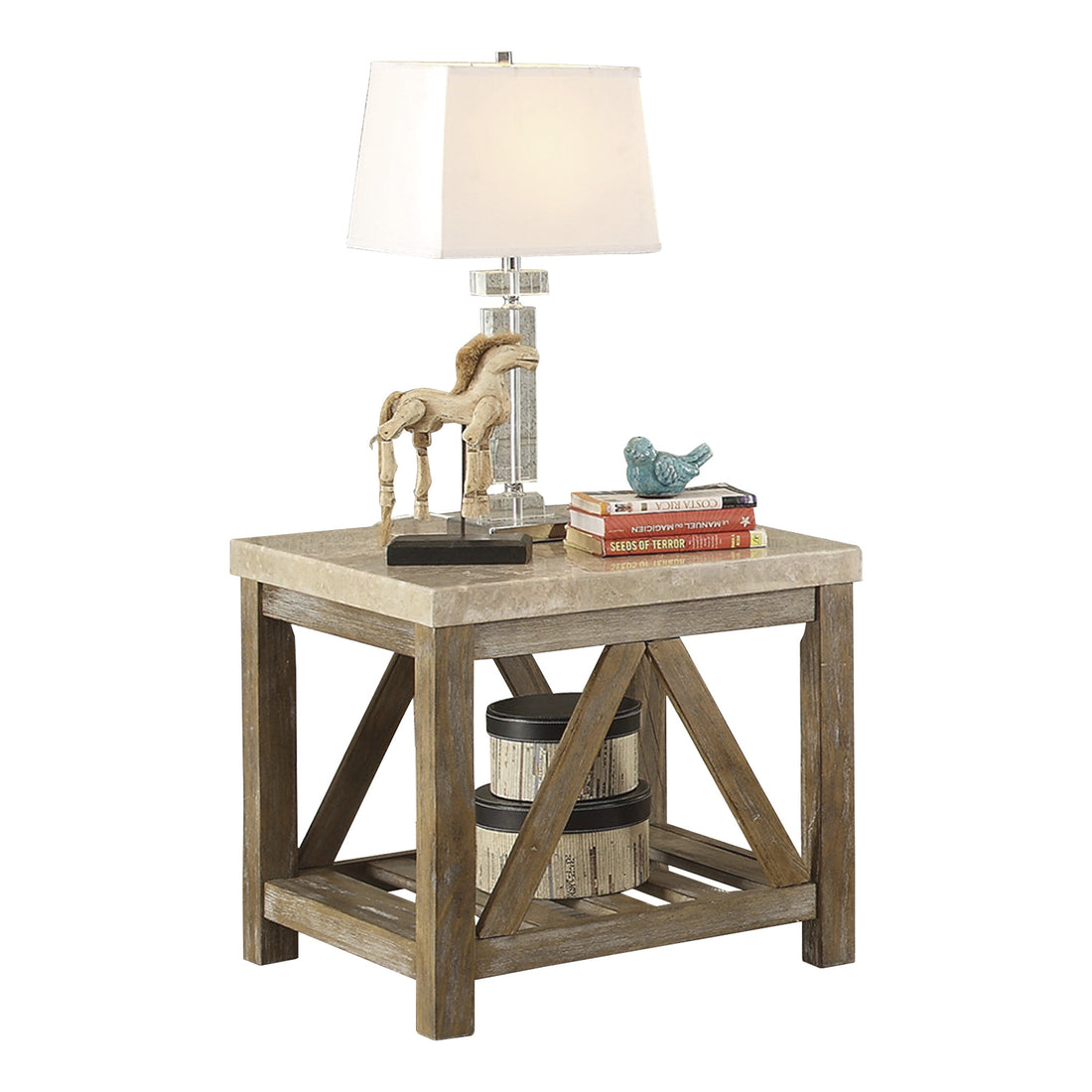 Ridley Weathered Natural End Table - 3551-04 - Bien Home Furniture &amp; Electronics