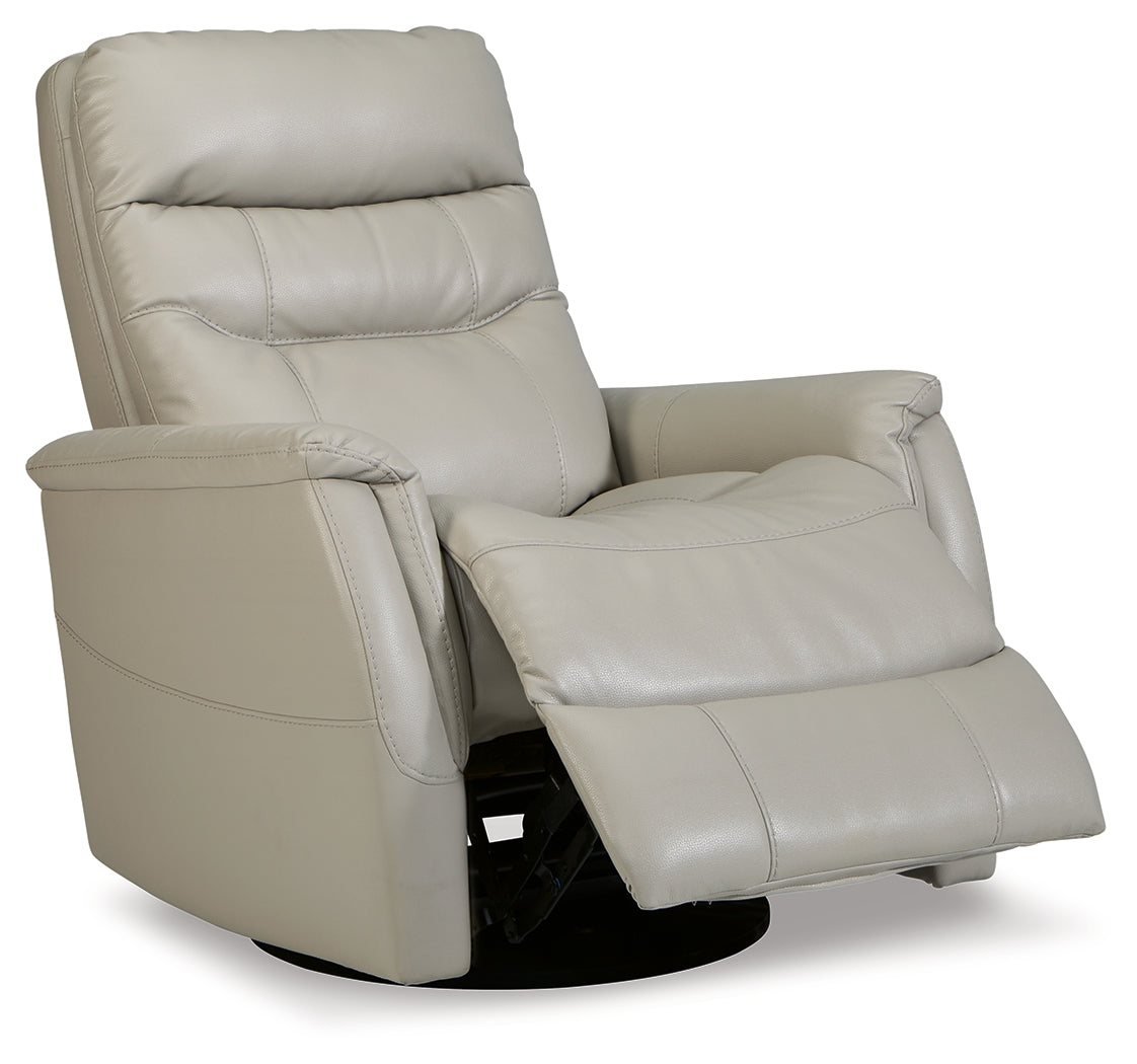 Riptyme Dove Gray Swivel Glider Recliner - 4640461 - Bien Home Furniture &amp; Electronics
