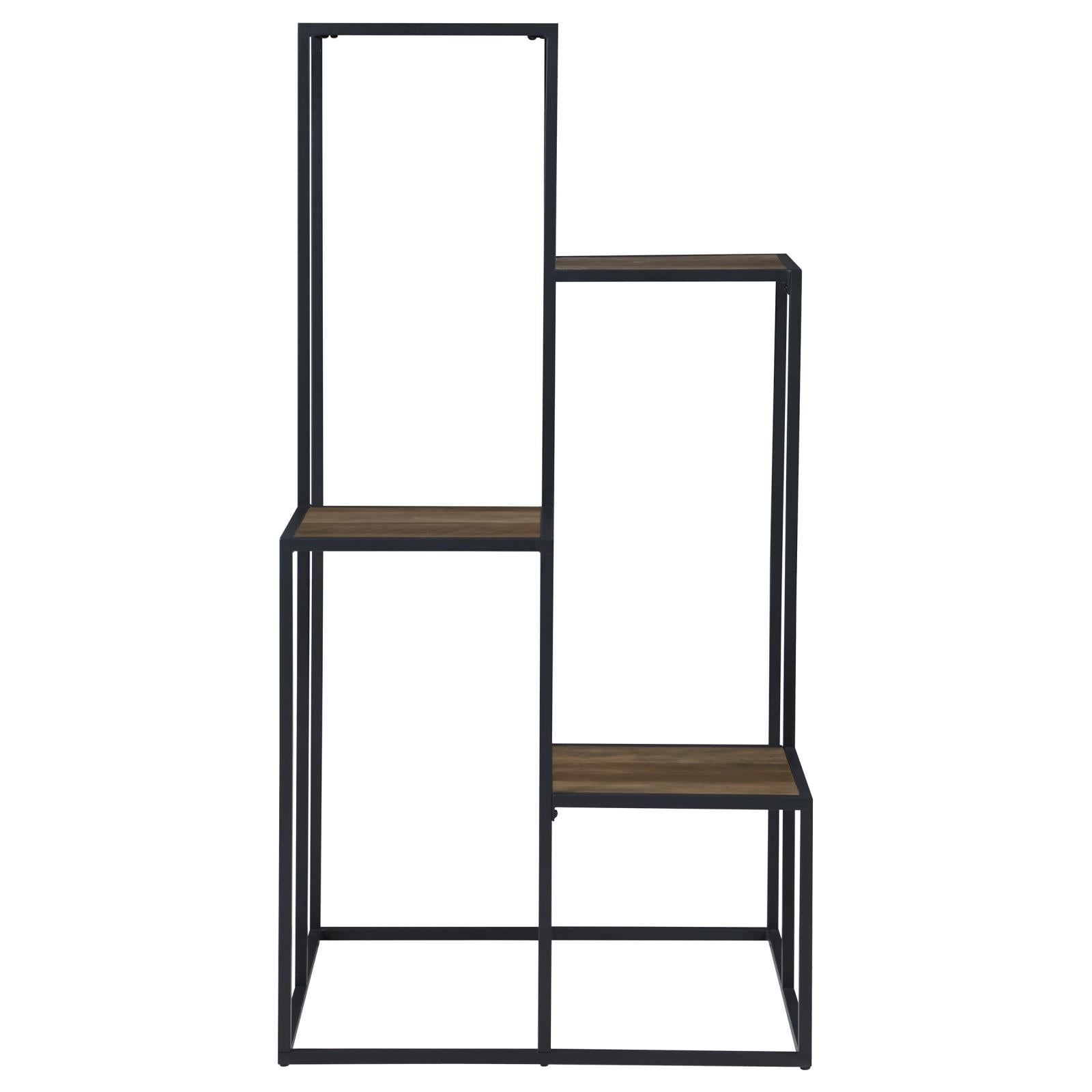 Rito Rustic Brown/Black 4-Tier Display Shelf - 805670 - Bien Home Furniture &amp; Electronics