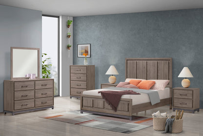 River Brown Panel Bedroom Set - SET | B3150-Q-HBFB | B3150-KQ-RAIL | B3150-2 | B3150-4 - Bien Home Furniture &amp; Electronics