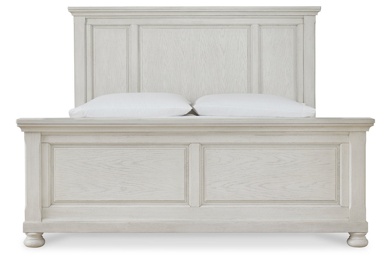 Robbinsdale Antique White King Panel Bed - SET | B742-56 | B742-58 | B742-97 - Bien Home Furniture &amp; Electronics