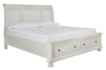 Robbinsdale Antique White King Rails with Roll Slats - B742-99 - Bien Home Furniture &amp; Electronics