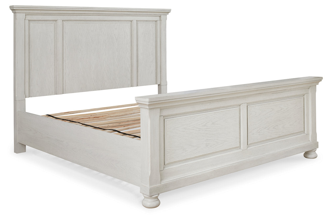 Robbinsdale Antique White Queen Panel Bed - SET | B742-54 | B742-57 | B742-96 - Bien Home Furniture &amp; Electronics