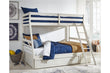 Robbinsdale Antique White Twin over Full Bunk Bed with Storage - SET | B742-50 | B742-58P | B742-58R - Bien Home Furniture & Electronics