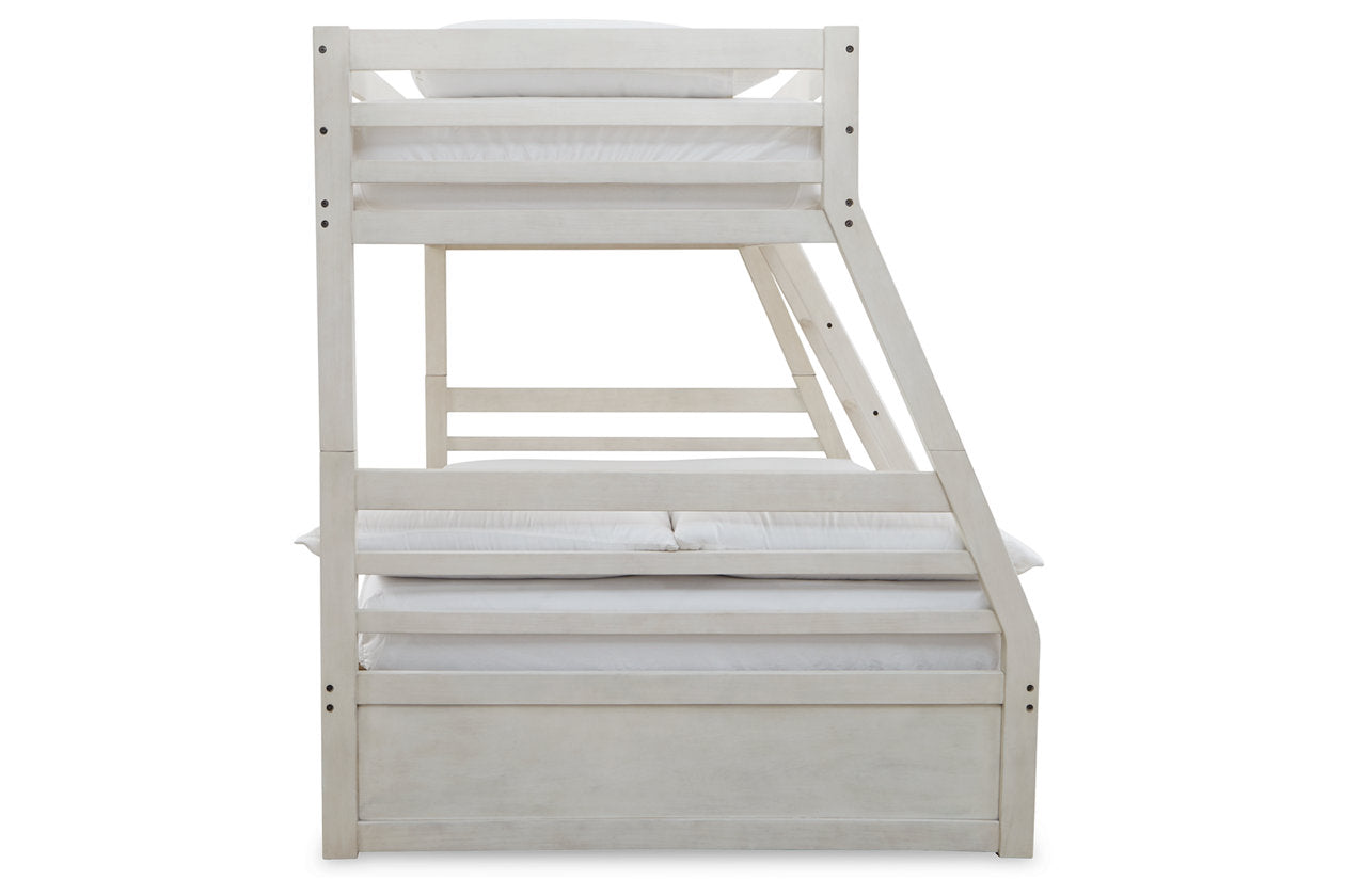Robbinsdale Antique White Twin over Full Bunk Bed with Storage - SET | B742-50 | B742-58P | B742-58R - Bien Home Furniture &amp; Electronics