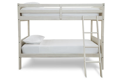 Robbinsdale Antique White Twin/Twin Bunk Bed with Ladder - B742-59 - Bien Home Furniture &amp; Electronics