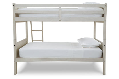 Robbinsdale Antique White Twin/Twin Bunk Bed with Ladder - B742-59 - Bien Home Furniture &amp; Electronics