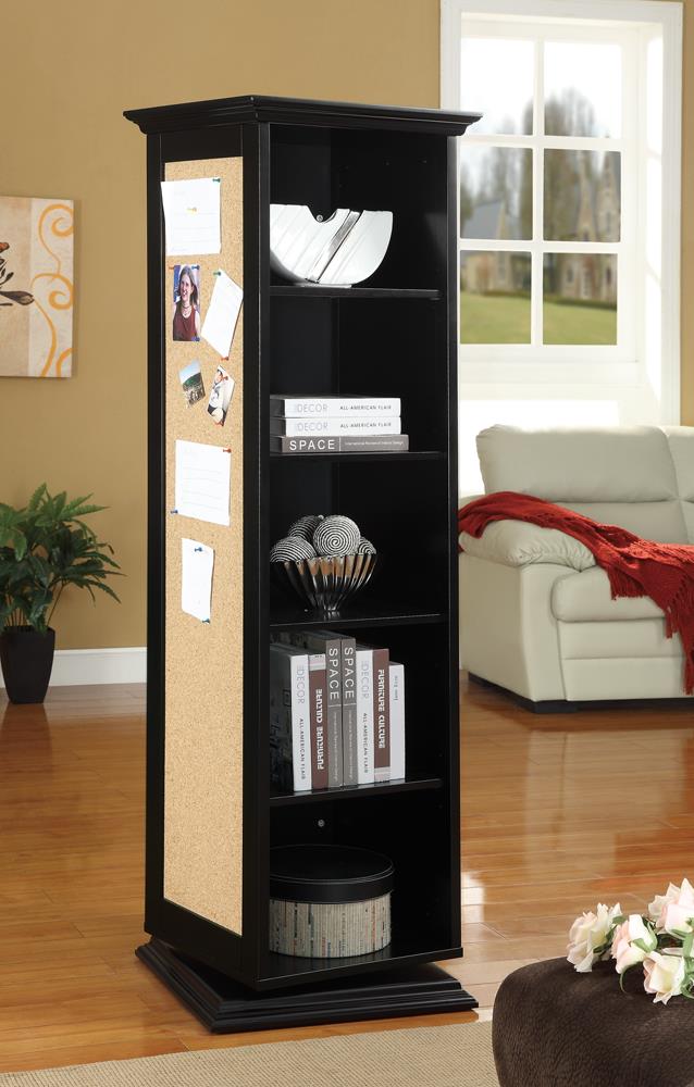 Robinsons Black Swivel Accent Cabinet with Cork Board - 910083 - Bien Home Furniture &amp; Electronics