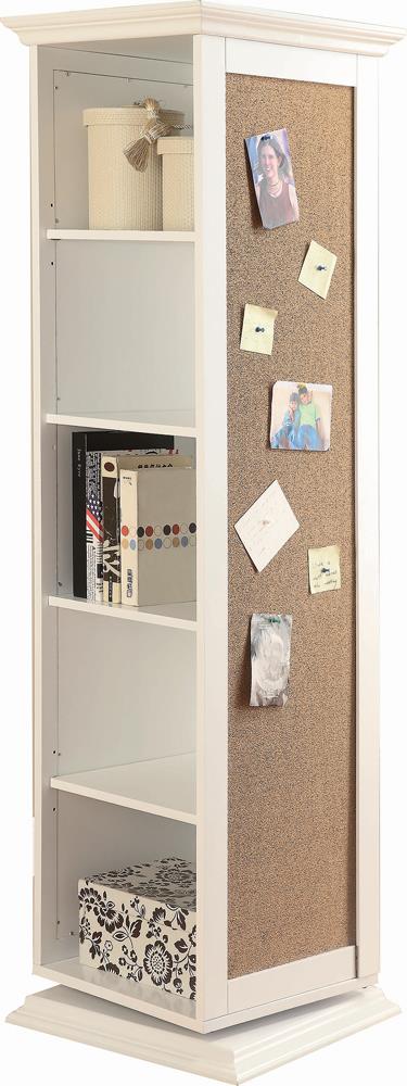 Robinsons White Swivel Accent Cabinet with Cork Board - 910080 - Bien Home Furniture &amp; Electronics