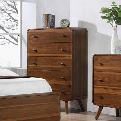 Robyn Dark Walnut 5-Drawer Chest - 205135 - Bien Home Furniture &amp; Electronics