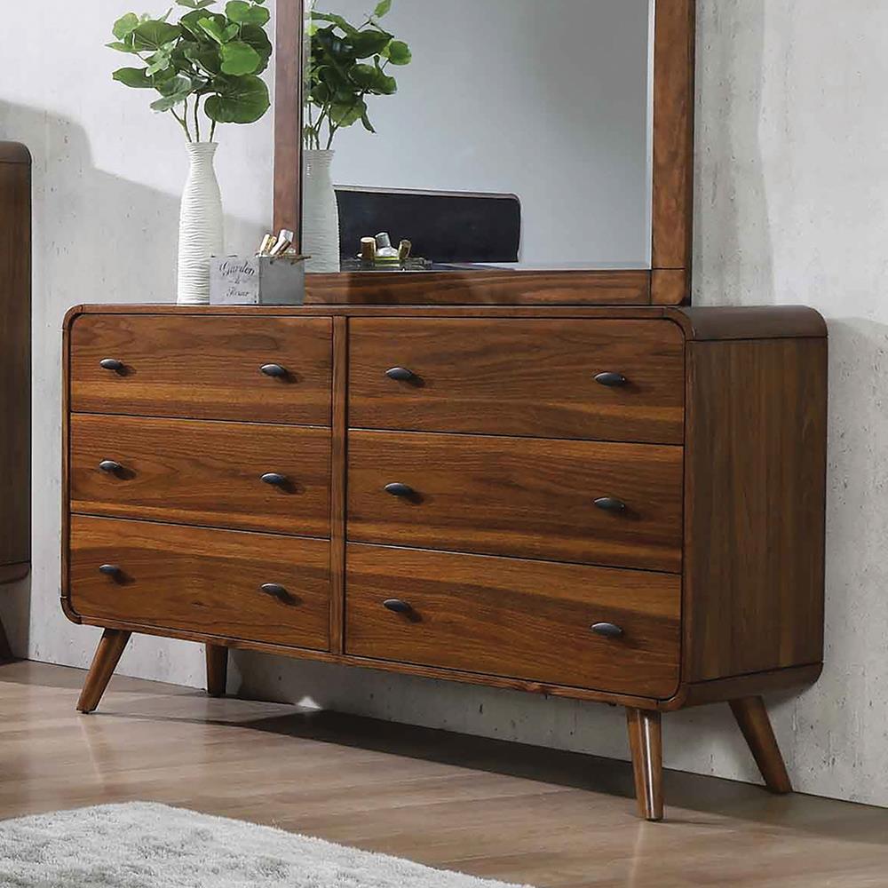 Robyn Dark Walnut 6-Drawer Dresser - 205133 - Bien Home Furniture &amp; Electronics