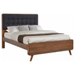 Robyn Eastern King Bed with Upholstered Headboard Dark Walnut - 205131KE - Bien Home Furniture & Electronics
