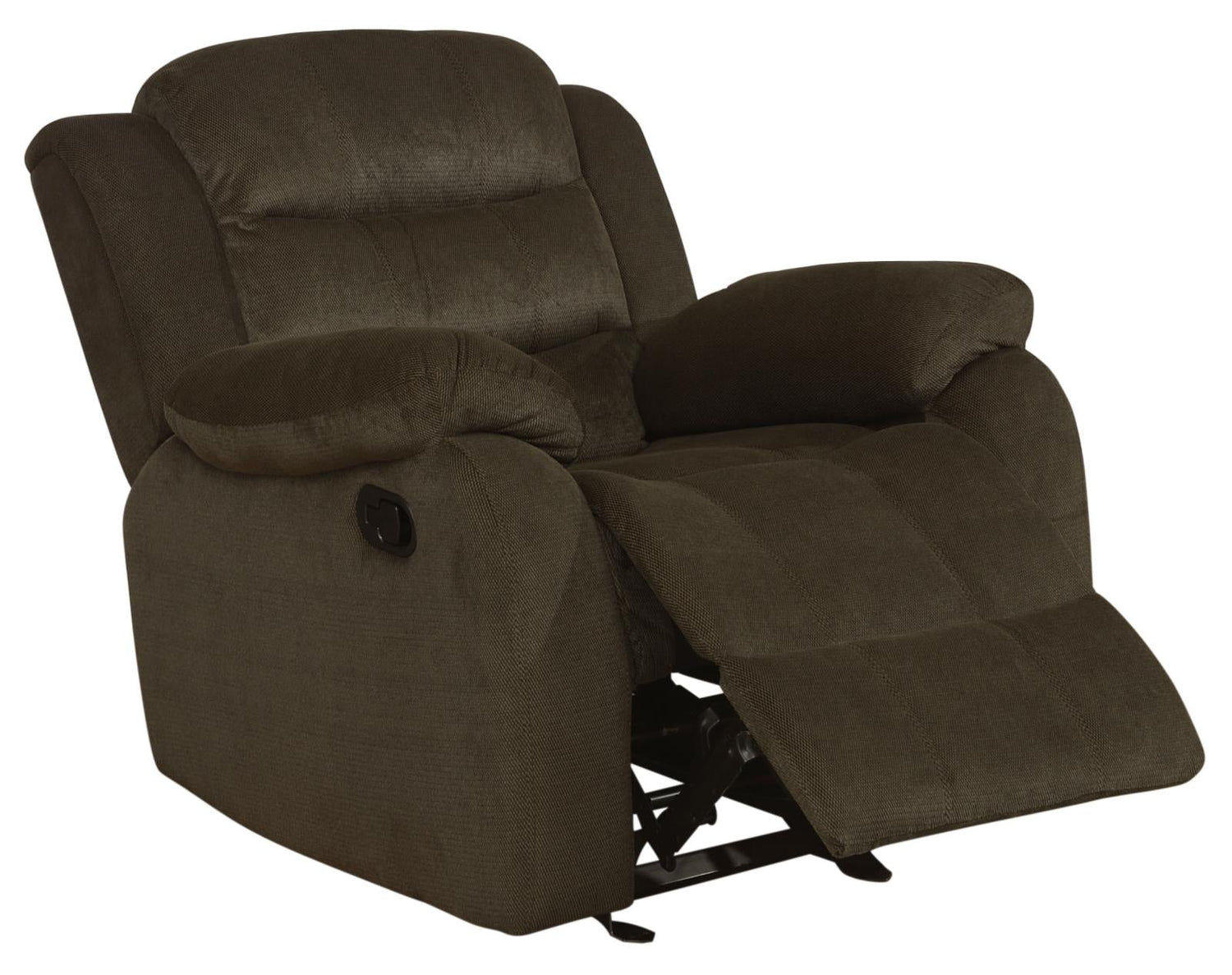 Rodman Upholstered Glider Recliner Chocolate - 601883 - Bien Home Furniture &amp; Electronics